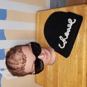 Fashion sunglasses and winter hat